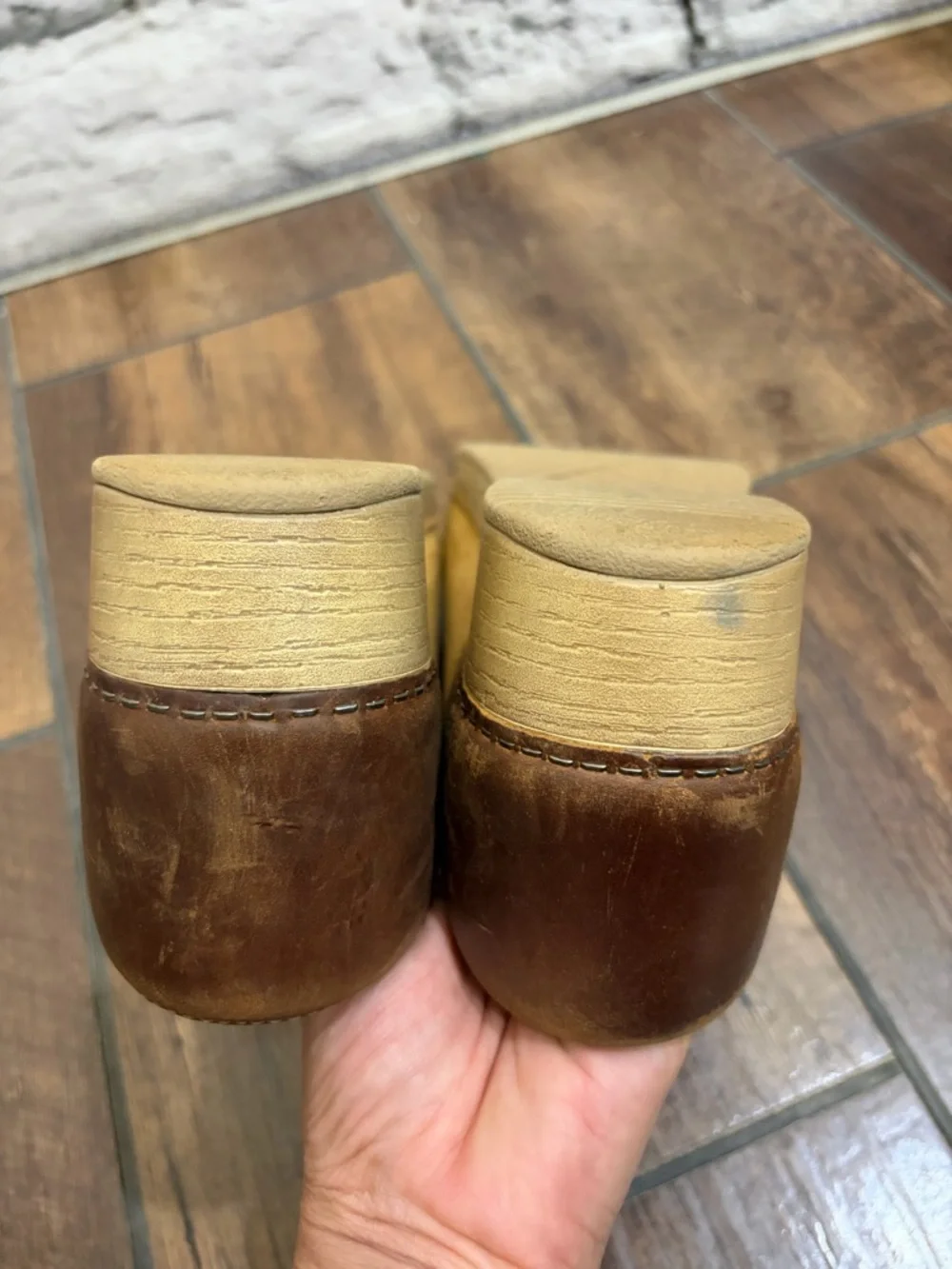 Dansko Brenna Clogs Tan Burnished Suede Slip On Comfort Leather Stain Resistant - Picture 7 of 8